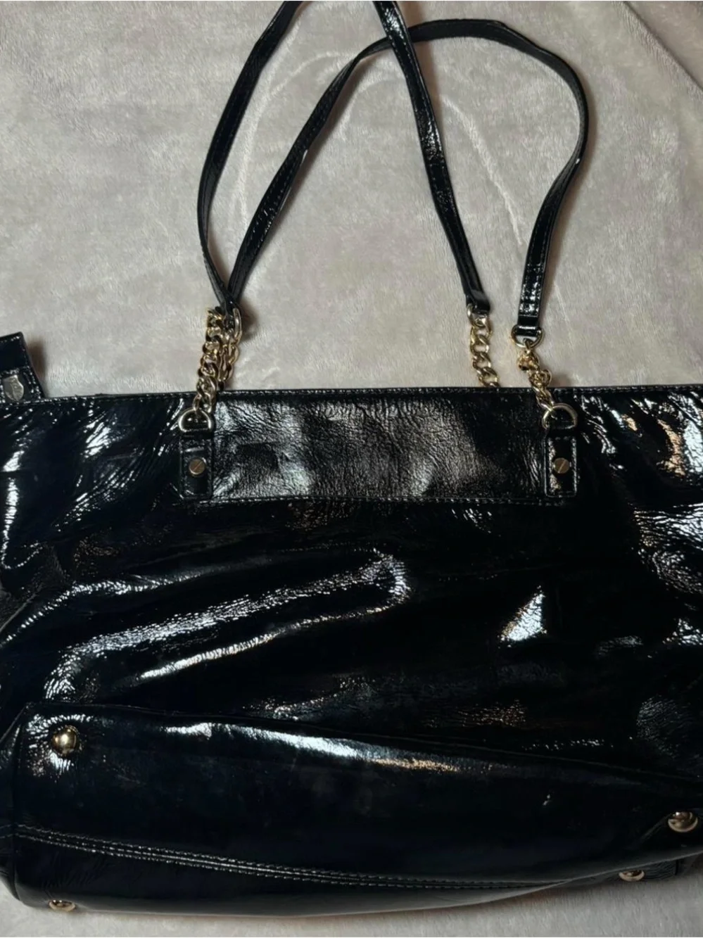 Michael Kors Jet Set Chain Patent Leather Tote Bag - Picture 4 of 6